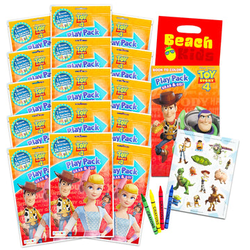 Disney Pixar Toy Story Party Favors - Bundle with 15 Toy Story Activity Play Packs with Coloring Book, Stickers, and More (Disne