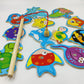 Toyshine 12 Pcs Wooden Magnetic Fishing Toy Set, Fishing Game (D-Lite)
