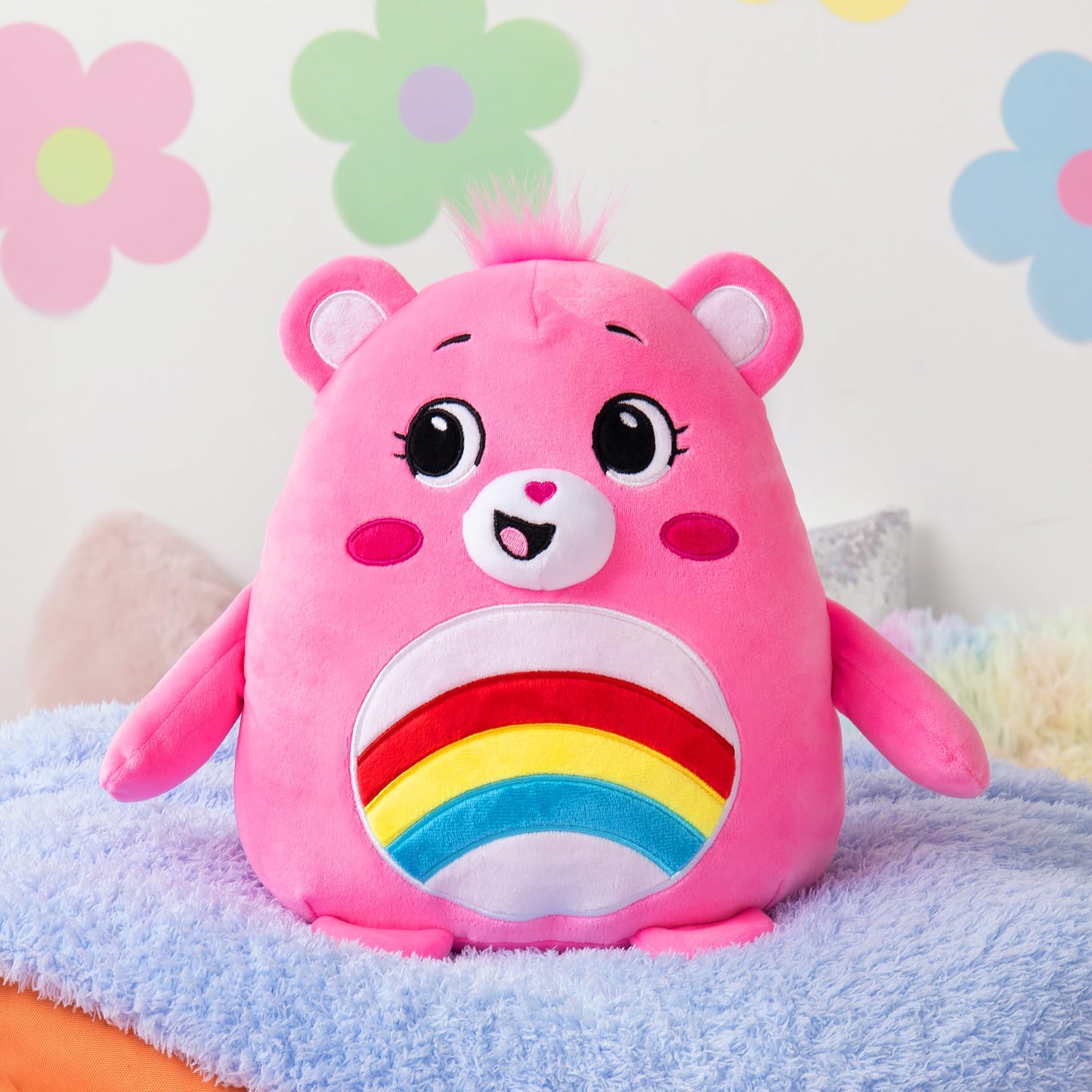 Care Bears Cheer Bear 10" Plush - Soft Pink Polyester Toy for Ages 4+, Medium Size, Huggable Design