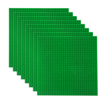 Lvhero Classic Baseplates Building Plates For Building Bricks 100% Compatible With All Major Brands-Baseplate, 10In X 10In, Pack Of 8 (Green)