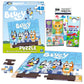 Bluey Premier 48 Pc Puzzle Set For Kids - Bluey Party Supplies Bundle With 1 Bluey Puzzle, Crenstone Puppy Stickers, And More (B