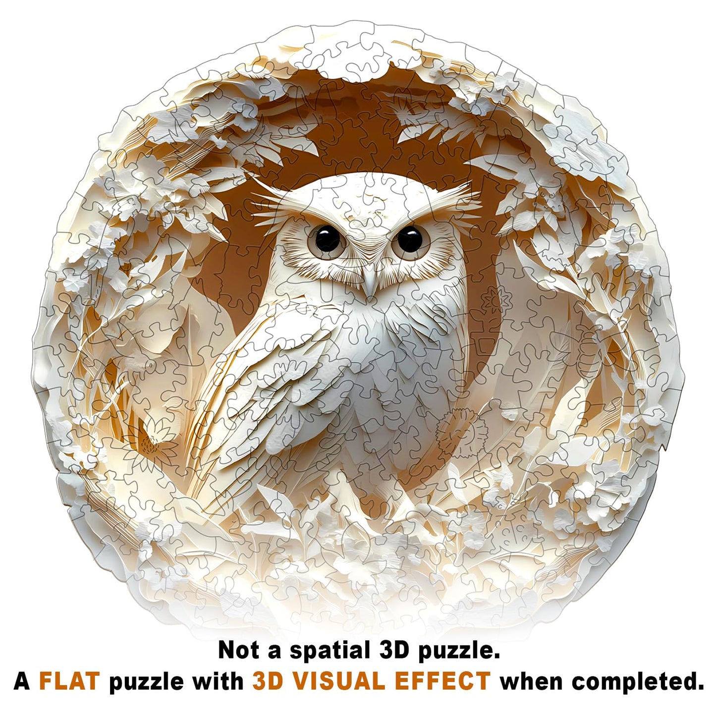 Wooden Puzzles for mature-themeds - Paper Carved Owl Wooden Jigsaw Puzzle - Unique Shape 3D Vision Wood Puzzles mature-themed - Christmas Birthday Gifts for mature-themeds/Friends/Family - 200pcs 11.4 * 11.2in
