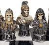 HPL Gothic Fantasy Skull Busts Chess Men Set - Polyresin, Black & Silver
