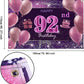 IMISI 92nd Birthday Decorations - Happy Birthday Banner, Pink Polyester Backdrop for Women's Party