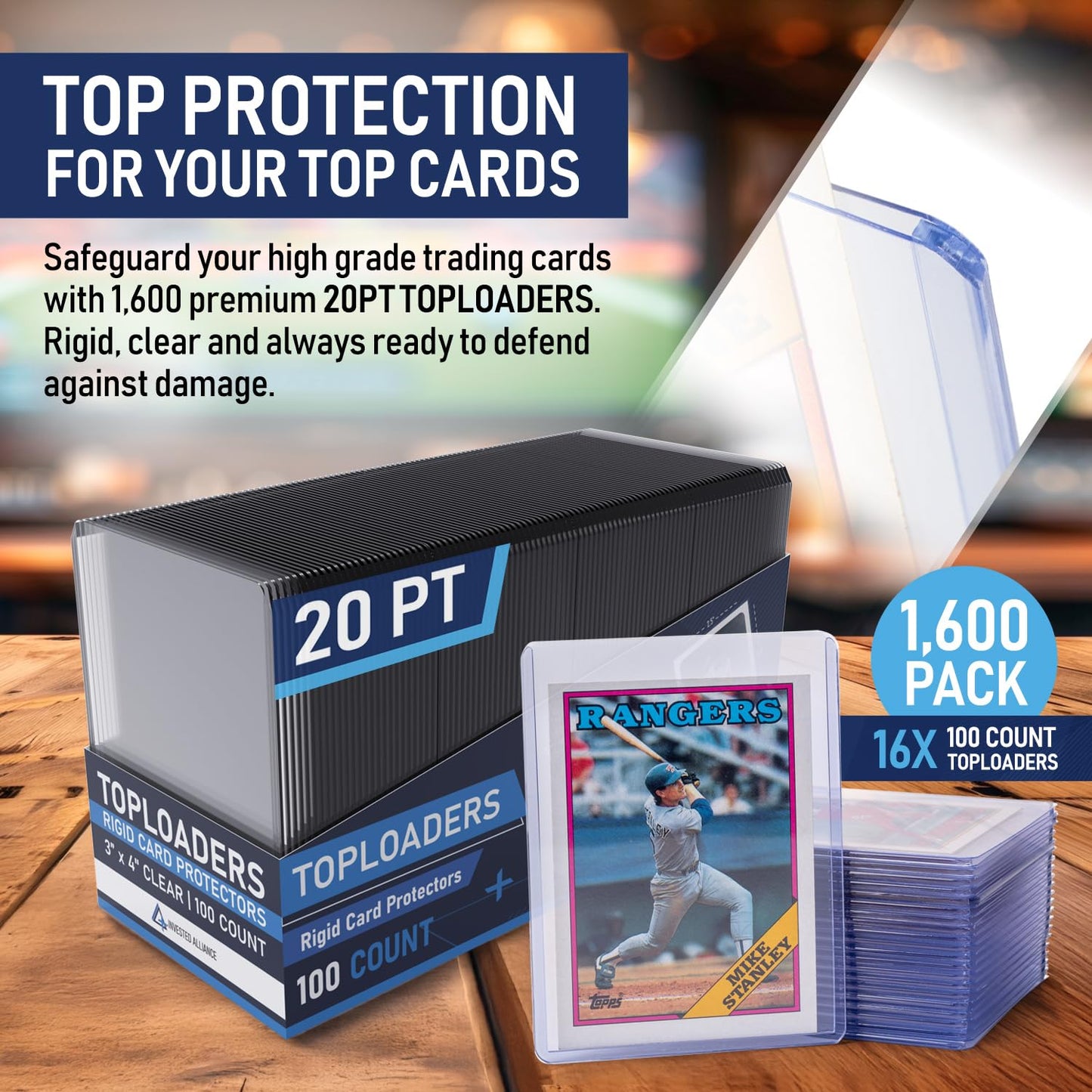 enhanced Seamless 20PT - 360PT Thick Top Loaders for Cards | Top Loader Card Holder  Baseball Card Sleeves Hard Plastic  Hard Trading Cards Sleeves  TCG Sports Sleeve Hards  Toploader Clear Plastic.
