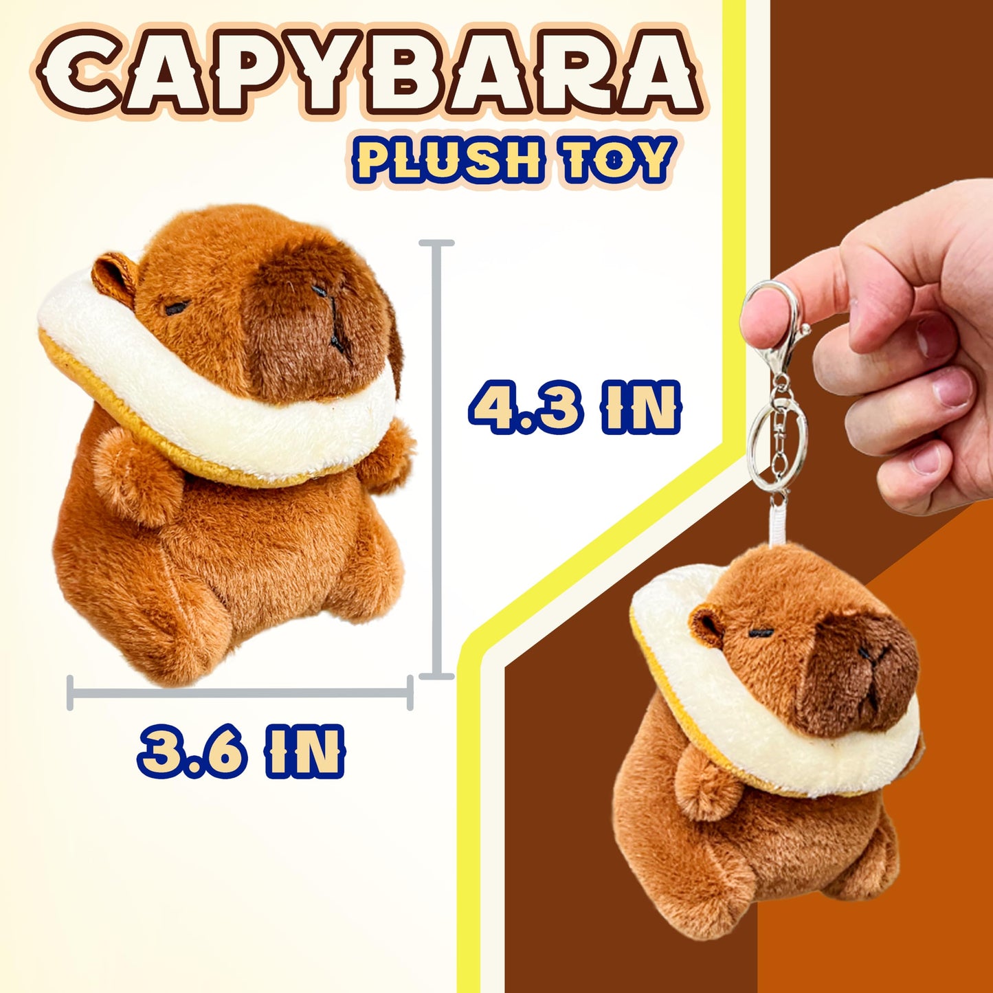 Cuddly Capybara Stuffed Animals Plush Toys for Kids and Toddlers  Cute Capybara Plushies  Plush Keychains Toy  Mini Stuffed Animals for Birthday Gifts  Goodie Bag and Easter Basket Stuffers