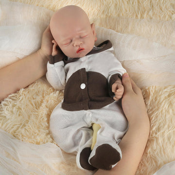 Vollence 12 Inch Sleeping Reborn Baby Doll Silicone Full Body Girl Eye Closed Anatomically Correct Toys For Kids Toddlers Child