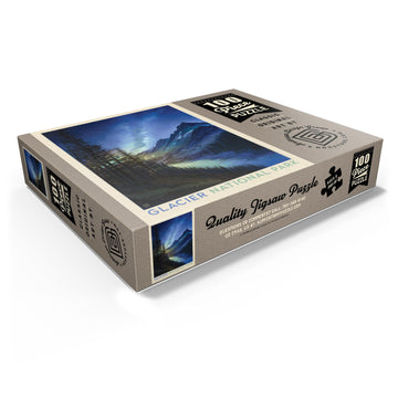 Mypuzzle Glacier National Park: Starlight, Vintage Poster - Premium 100 Piece Jigsaw Puzzle For Adults