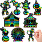 RoundFunny 80 Pcs Carnival Cutouts Scratch Cards Circus Theme Party Crafts Kids Colorful Circus Animals Scratch Paper for DIY wi