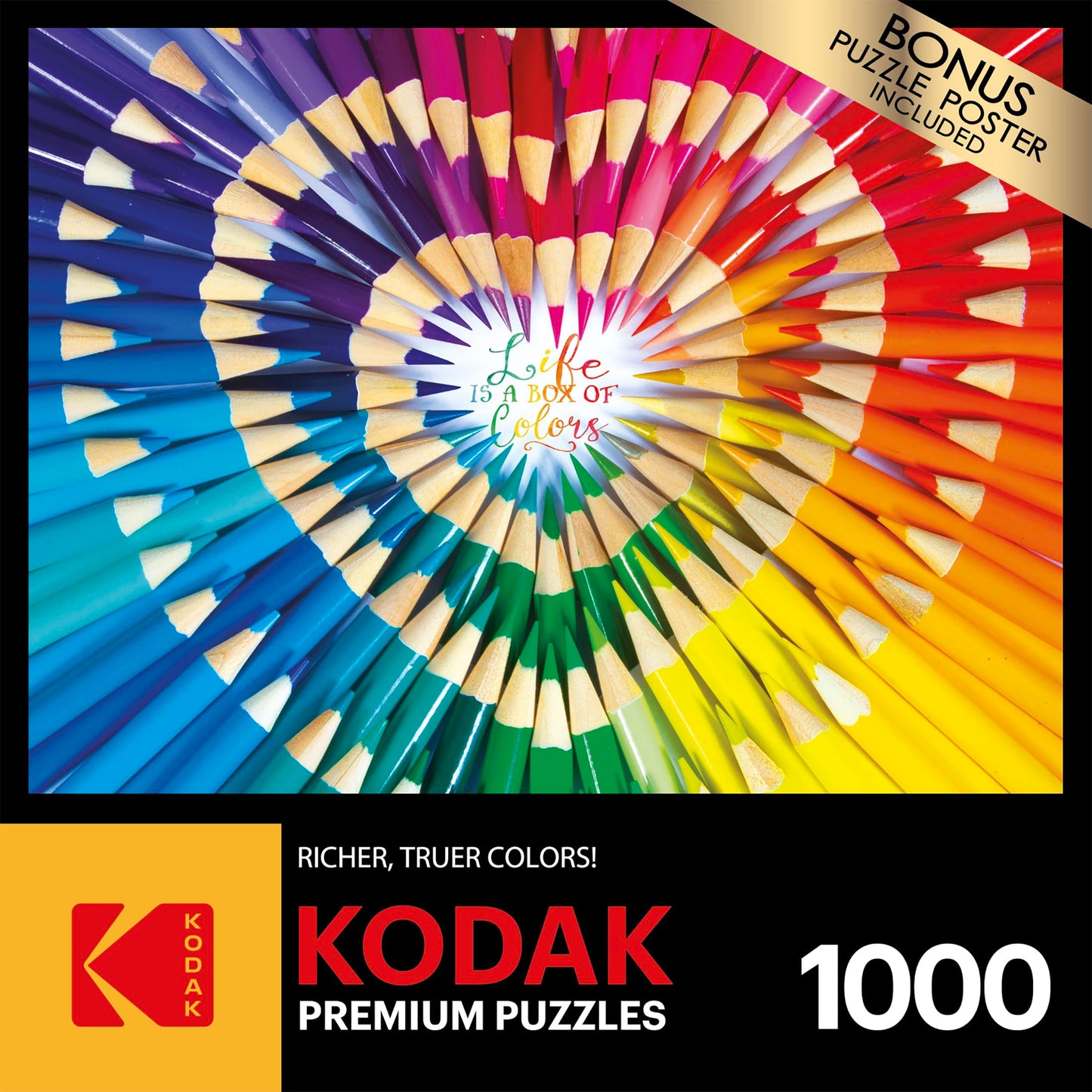 RoseArt 1000 Piece Jigsaw Puzzle - Kodak Premium, Multi-colored, Paper Material, Model 8700ZZBS, Perfect for Adults
