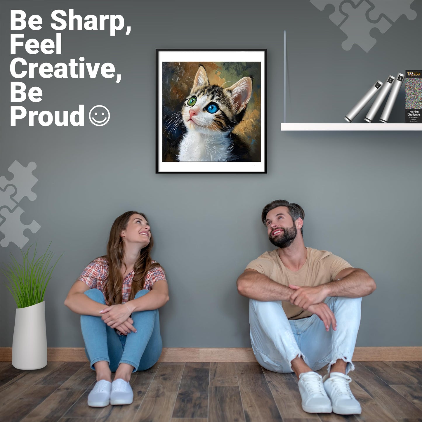 1000 Piece Cat Puzzle For Adults, Milo'S Mesmerizing Gaze, 20X28 Inches, Jigsaw Puzzles 1000 Pieces, High-Resolution 300 Dpi, In