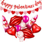 Sumind Happy Galentines Day Decorations Happy Galentines Day Banner Pink Red Heart Banners and Red Lips Lipstick Heart Balloon