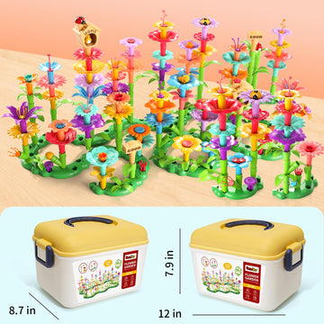 Garbo Star Flower Garden Building Toys For Girls, Educational Activity Preschool Birthday Gifts For 3 4 5 Year Old Girls, Toddle