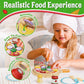 Lehoo Castle Play Food Sets for Kids Kitchen, Wooden Toys Play Kitchen Accessories with Pot and Pan, Pizza Toy Pretend Play for