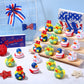 Jerify 24 Pcs 2 Inch Patriotic Rubber Ducks Summer Small Shower Float Rubber Ducks Star Ducky for Bath Birthday Gifts Baby Showers Beach Pool 4th of July Independence Day (Stylish)