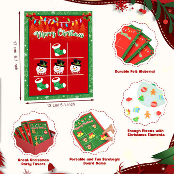 Capoda 24 Pack Christmas Party Favors Gift Christmas Tic Tac Toe Strategic Board Game For Family Happy Christmas Stocking Stuffe