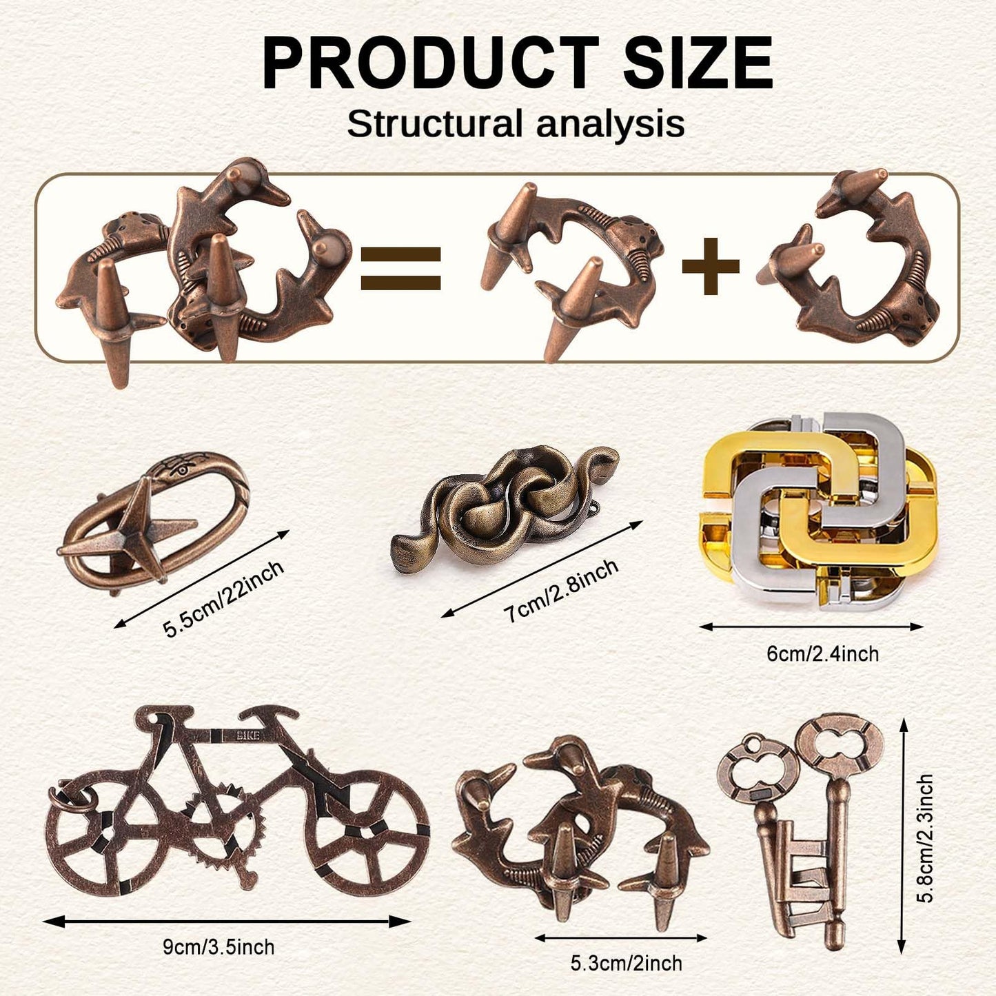 Brain Teaser Puzzles for mature-themeds 6pcs Logic Metal Puzzle for mature-themed Kid Toy Lock Puzzles Gift for mature-themedsTeenagers