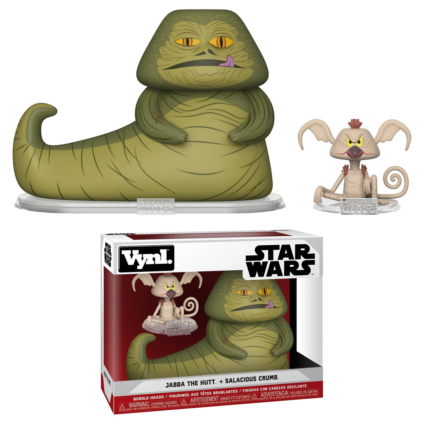 Funko Vynl: Star Wars - Jabba & Salacious Crumb Collectible Figure, Multicolor