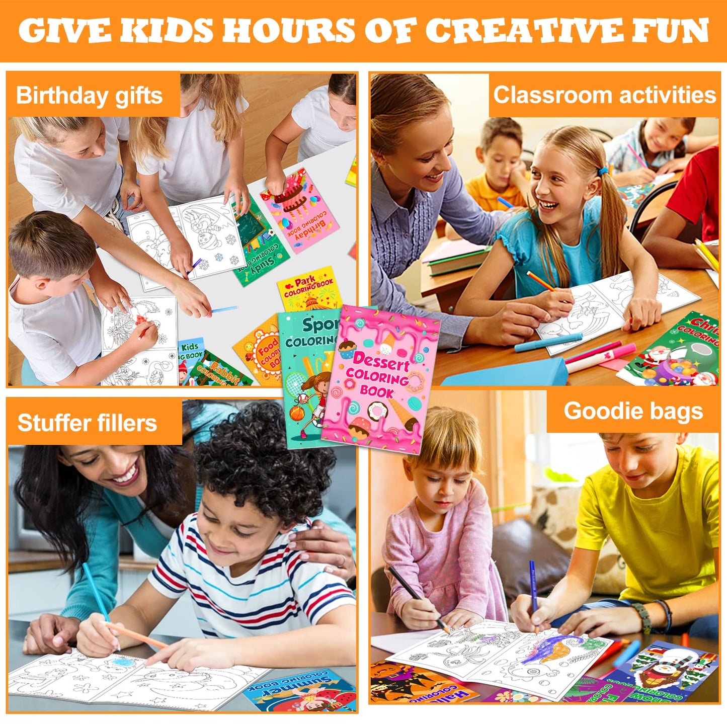 24Pack Small Coloring Books for Kids Ages 4-8, 8-12, Bulk Coloring Books for Kids Ages 2-4, Kids Birthday Party Gifts Classroom