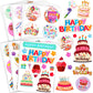 Large Birthday Stickers 24 Sheets Happy Birthday Stickers For Kids Classroom Envelopes Cake Stickers School Birthday Party Favors Suppies
