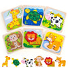 6 Pack Wooden Puzzles For Toddlers 1-3 Years Old - Montessori Toys For 2-Year-Old, Educational Toys With 6 Animal Patterns Puzzl