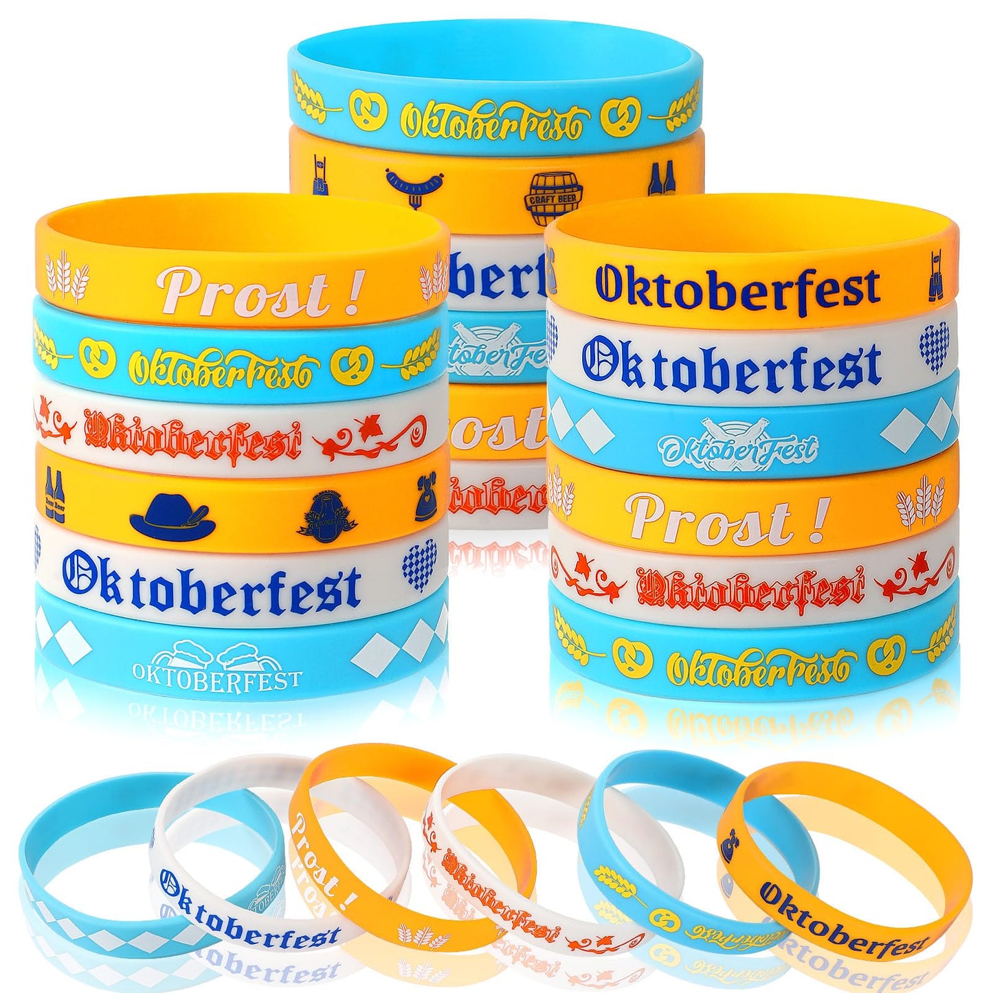 Junebrushs 42Pcs St. Patrick'S Day Silicone Bracelets, Green Shamrock Rubber Wristbands For Kids Adults St.Patrick'S Day Party Ireland, Spring Party Favors Holiday Decorations Gift (6 Designs)