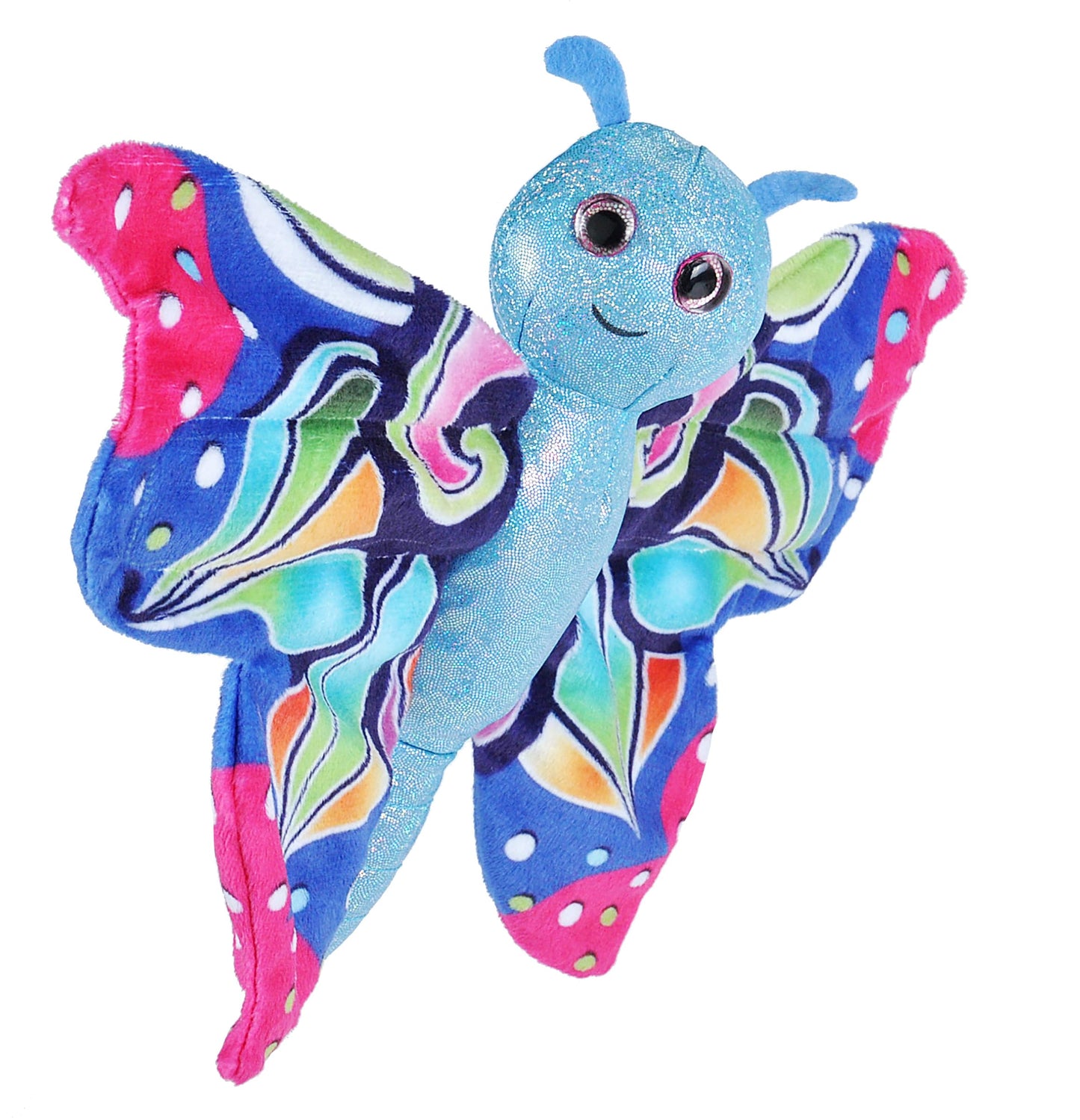 Wild Republic Huggers Butterfly Blue Plush Toy, Slap Bracelet, Stuffed Animal, Kids Toys, 8'