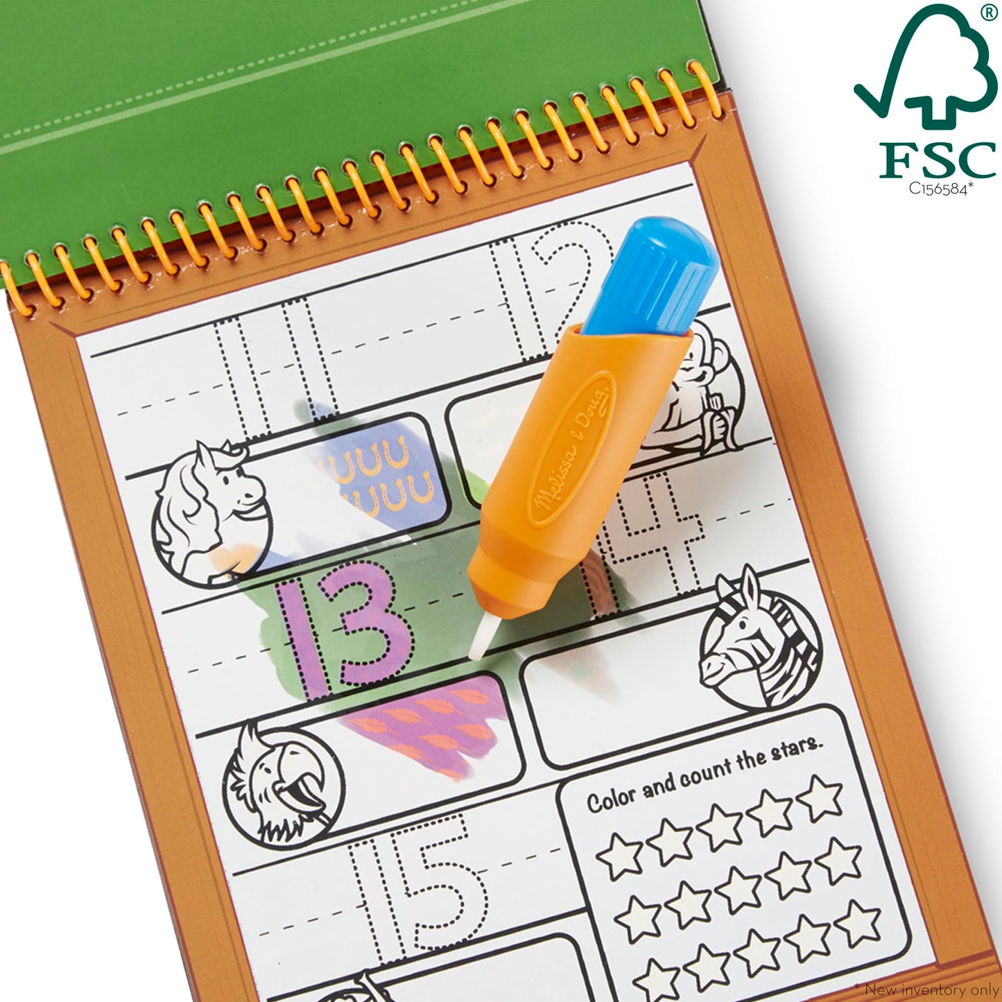 Melissa & Doug On The Go Water Wow! Reusable Water-Reveal Activity Pad - Numbers - FSC Certified