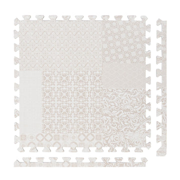 Popsykosy Premium Exercise & Baby Foam Play Mats - Stylish & Large Non-Toxic Puzzle Floor Mat - 6 Tiles - Spacious 6Ft X 4Ft - P
