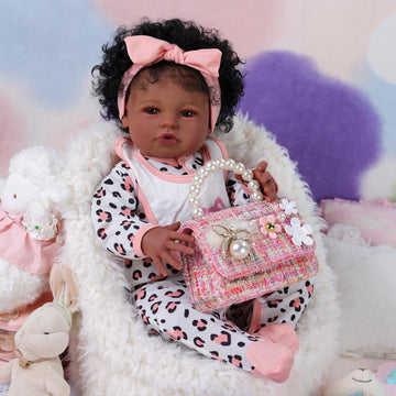 Babeside Lifelike Reborn Black Girl- 20-Inch Realistic Newborn Real Life Baby Dolls With Clothes And Toy Gift For Kids Age 3+ - Natalie