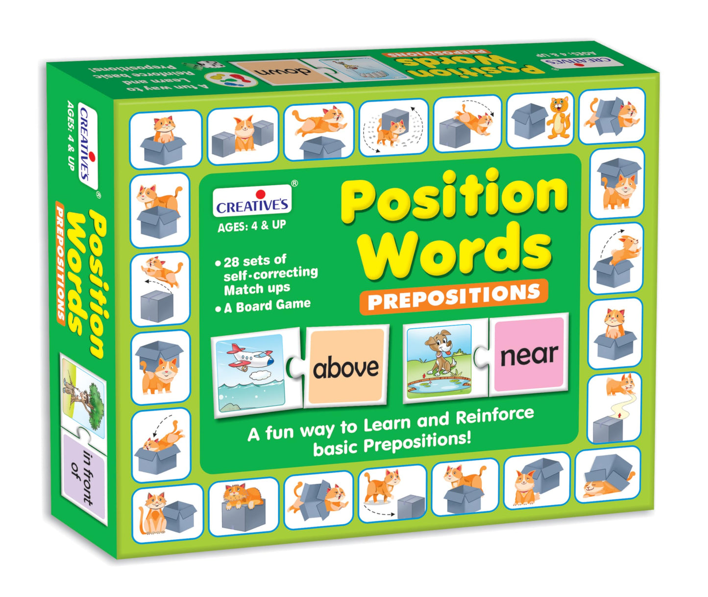 CreativeS Position Words | SelfCorrecting MatchUps Puzzles | Board Game For Kids | Learning & Educational Toy | Reinforce Bas