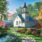 Buffalo Games 500 Piece Jigsaw Puzzle - Little White Chapel, Large, Cardboard, Multicolor, Model 33271, Ideal for Game Nights