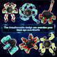 100 Pcs Funny Sensory Fidget Toy Bulk Transformable Chain Robot Finger Toys Fidget Spinners Stress Relief Fingertip Gyro Deformable Mechanical Spiral Twister Spinner Toy for mature-themed Kids ADHD (Glow)