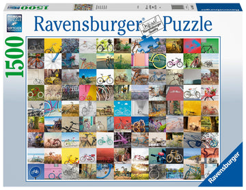 Ravensburger 1500 Piece Puzzle - 99 Bicycles, Cardboard, Precision Fit, Red, Model 16007