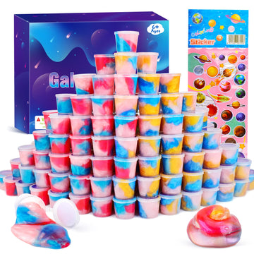 70 Pack Galaxy Slime Kit, Party Favors For Kids, Soft And Non-Sticky Slime Toys, School Classroom Gifts Exchange, Slime Party Favors For Girls & Boys Fun Creative Goodie Bag Stuffers