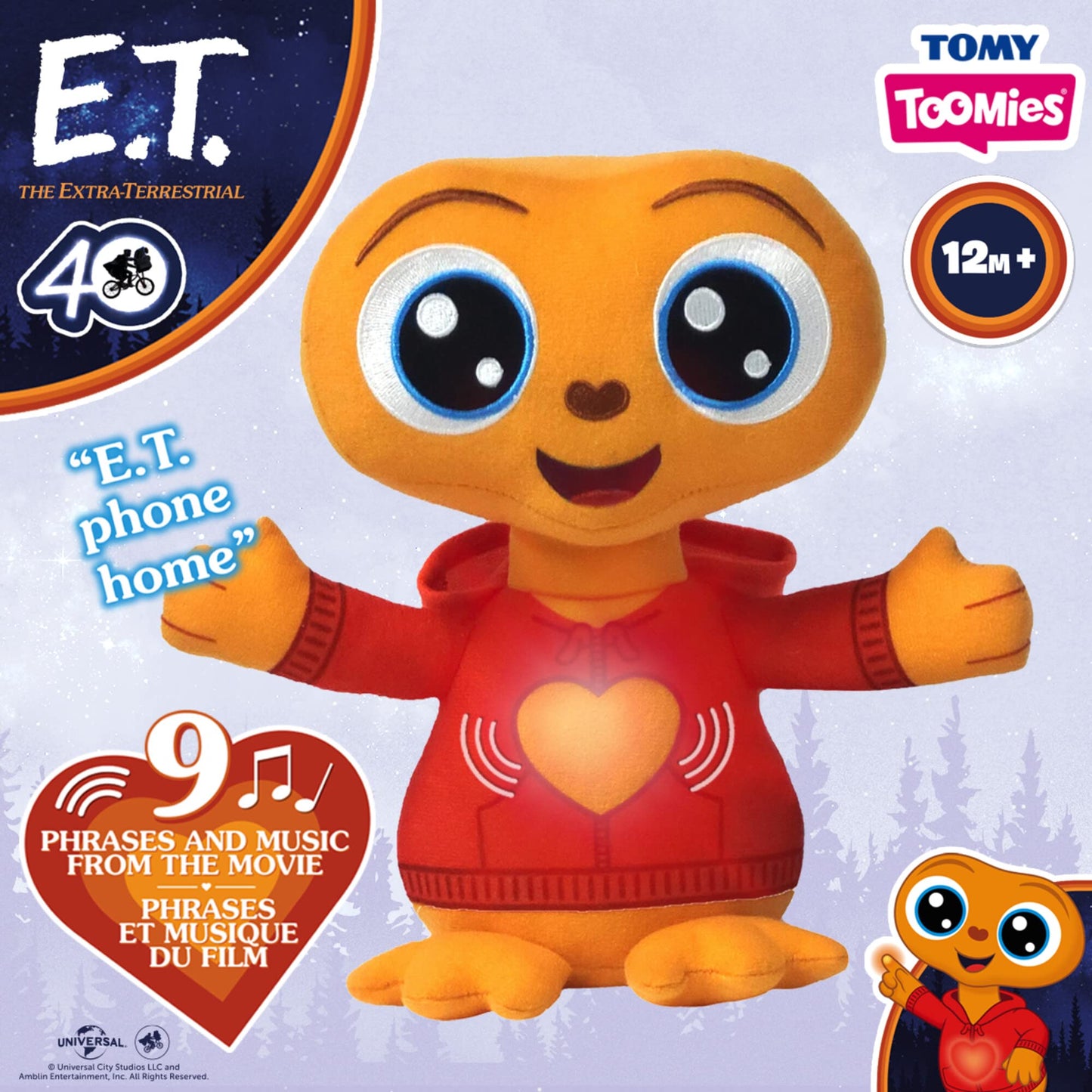 Toomies E.T. The Extra-Terrestrial My Best Friend E.T. — 40Th Anniversary Edition — Interactive Light Up Plush Toys With Soothing Heartbeat Sounds And Nine Different Phrases And Music