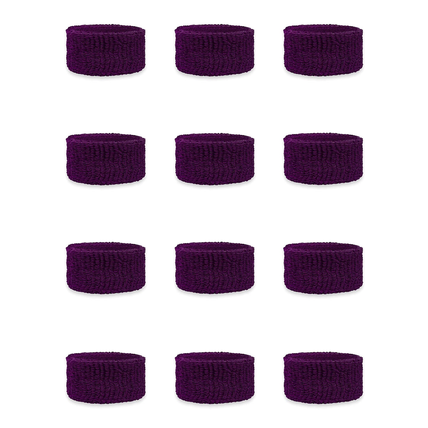 Couver Kids Children 1 Inch - Purple Cotton Terry Cloth Wristband for School, Church, YMCA Activities or evens(6 Pairs)