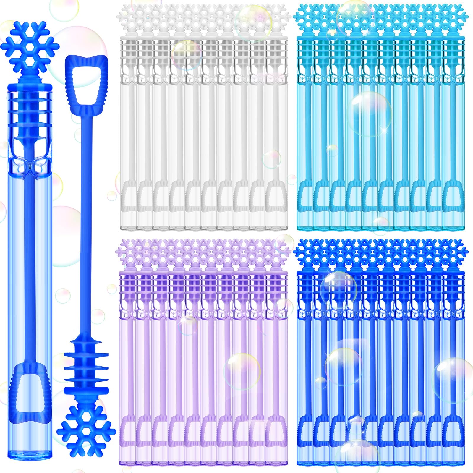 120 Pack Bubble Wands Bulk For Kids Winter Party Favors Snowflake-Shaped Bubble Wands Goodie Bags Stuffers For Birthday Party Su