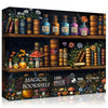 Magic Bookshelf Puzzles for Adults 1000 Pieces, Vintage Book Wildflower Pages Jigsaw Puzzle 1000 Pieces, Plant Floral Potion Mus