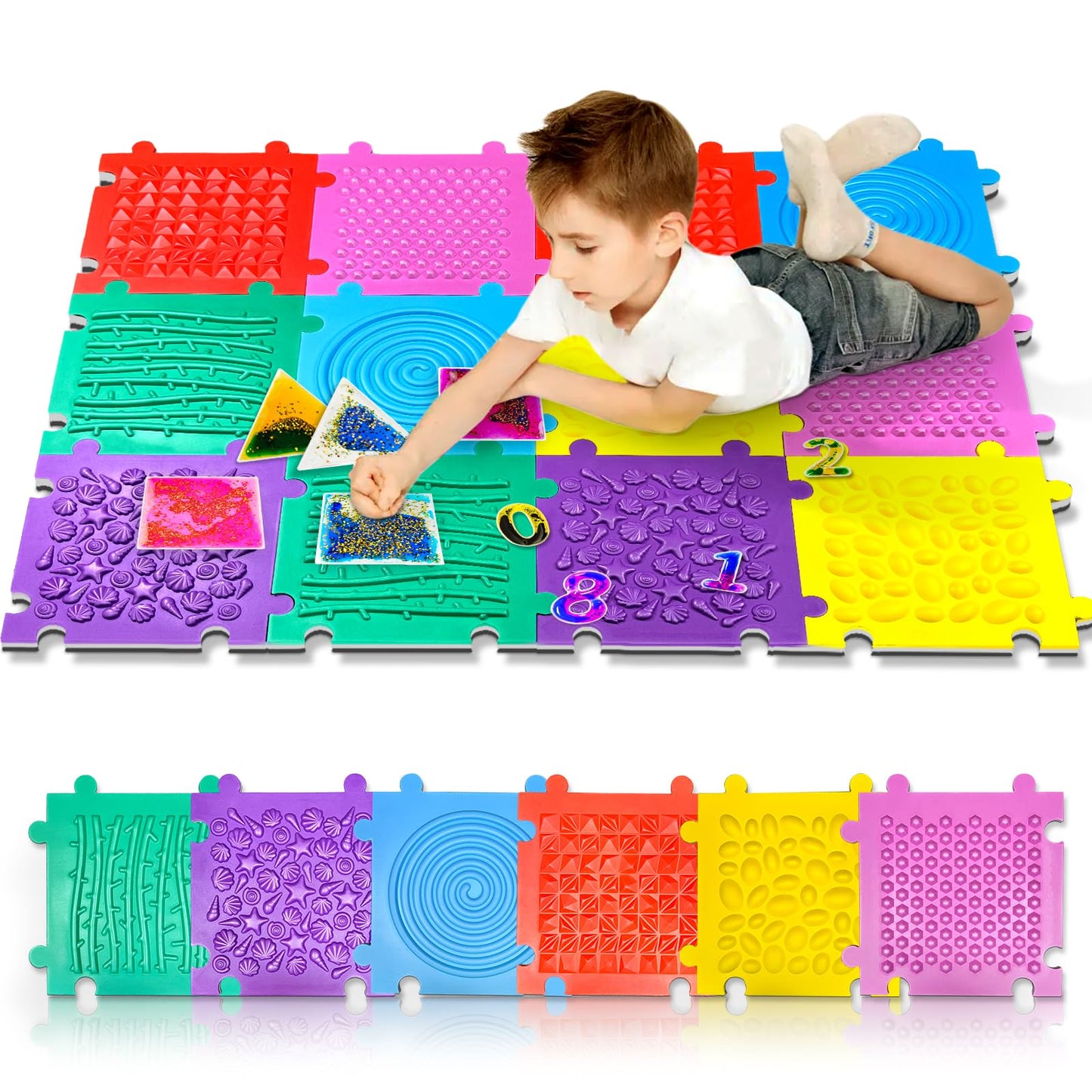 Onyoloy Foam Play Mat For Kids: 12 Pieces Square Eva Foam Interlocking Tile Floor Puzzle Mat, Infant And Toddler Play Mat, Soft
