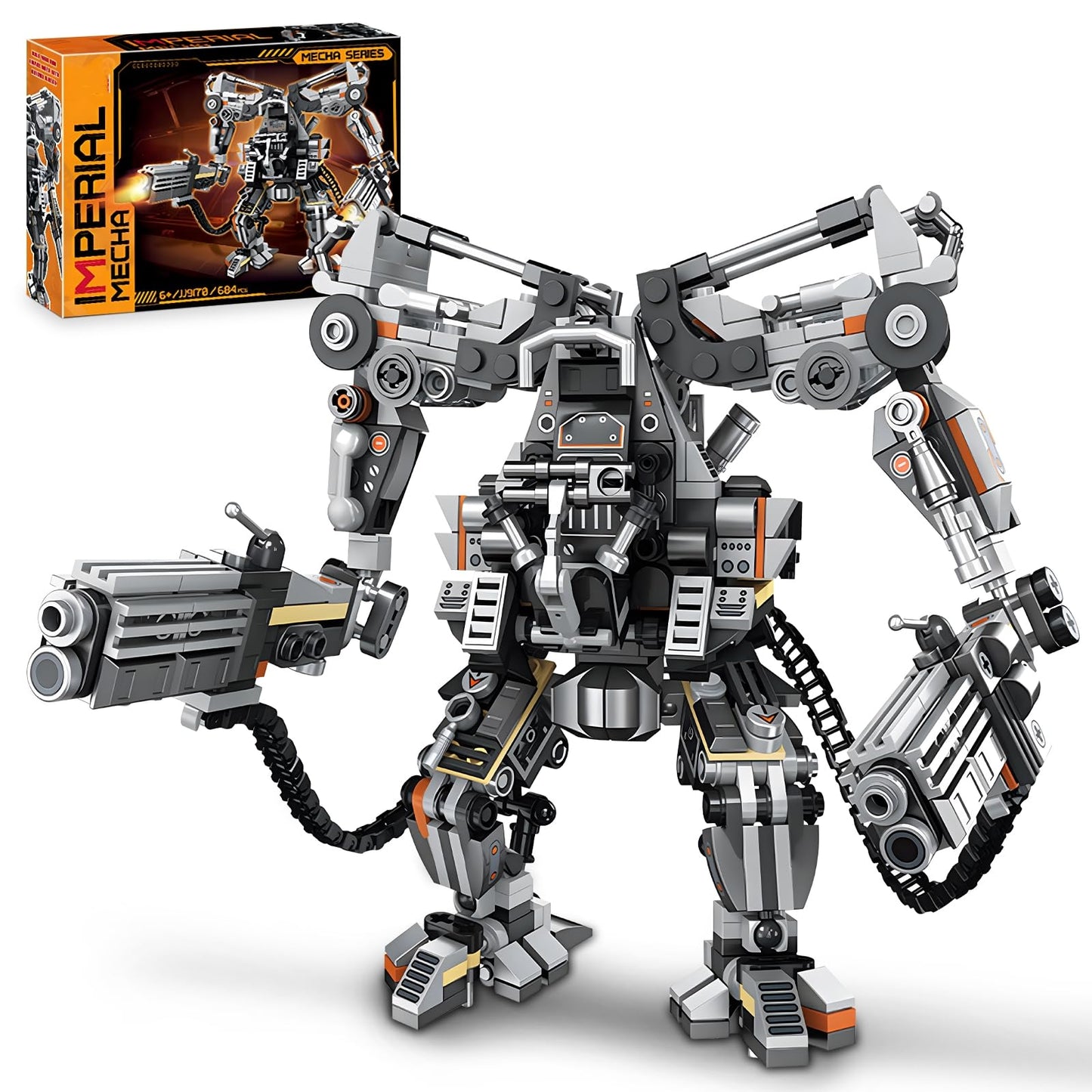 HIGH GODO Black Empire Mech Building Blocks Set for mature-themeds  Motorized Robot Building Toy with Multiple   Combat protective covering Style Warrior Collectible Gifts for Fans Man Boys Ages 8+ (684 Pieces)