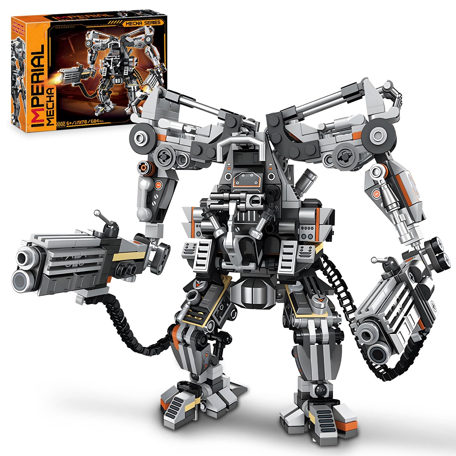 HIGH GODO Black Empire Mech Building Blocks Set for mature-themeds  Motorized Robot Building Toy with Multiple   Combat protective covering Style Warrior Collectible Gifts for Fans Man Boys Ages 8+ (684 Pieces)