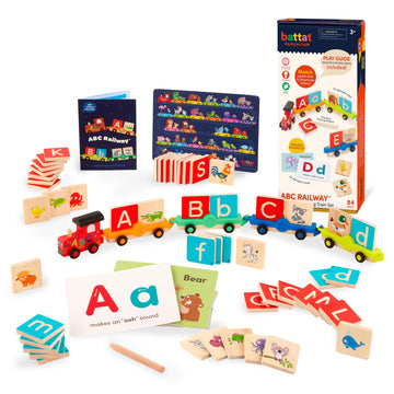 Battat Education - Wooden Letter Train Set - Alphabet Toy Train - Letter Train - Abc Train Toy - 3 Years + - 84 Pieces
