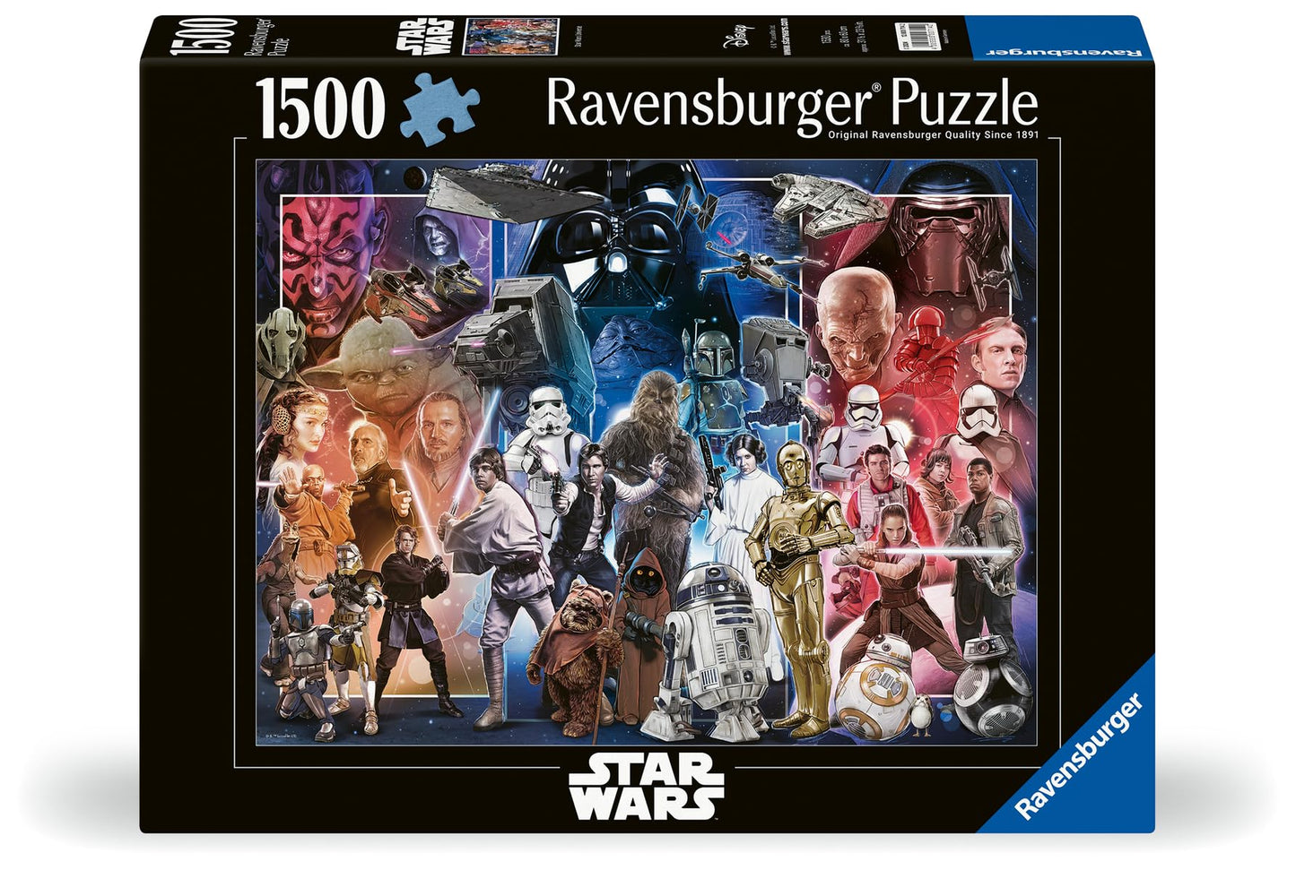 Ravensburger Star Wars Whole Universe 1500 Piece Jigsaw Puzzle | Unique Piece Design | Softclick Technology | Ideal Gift For Puz