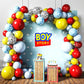 House Of Party Boy Story Balloons Garland Kit - 160 Pcs | Cow Pattern Cloud Yellow Red Blue Confetti Latex Balloons For Kids | B