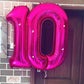 40 Inch Hot Pink 10 Number Balloons Giant 10 Balloons Hot Pink Birthday 10 Balloons 10Th Birthday Anniversary Events Party Decor