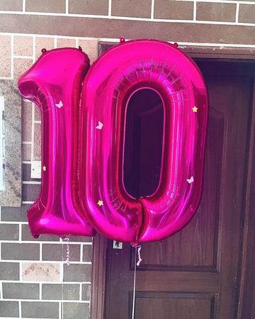 40 Inch Hot Pink 10 Number Balloons Giant 10 Balloons Hot Pink Birthday 10 Balloons 10Th Birthday Anniversary Events Party Decor