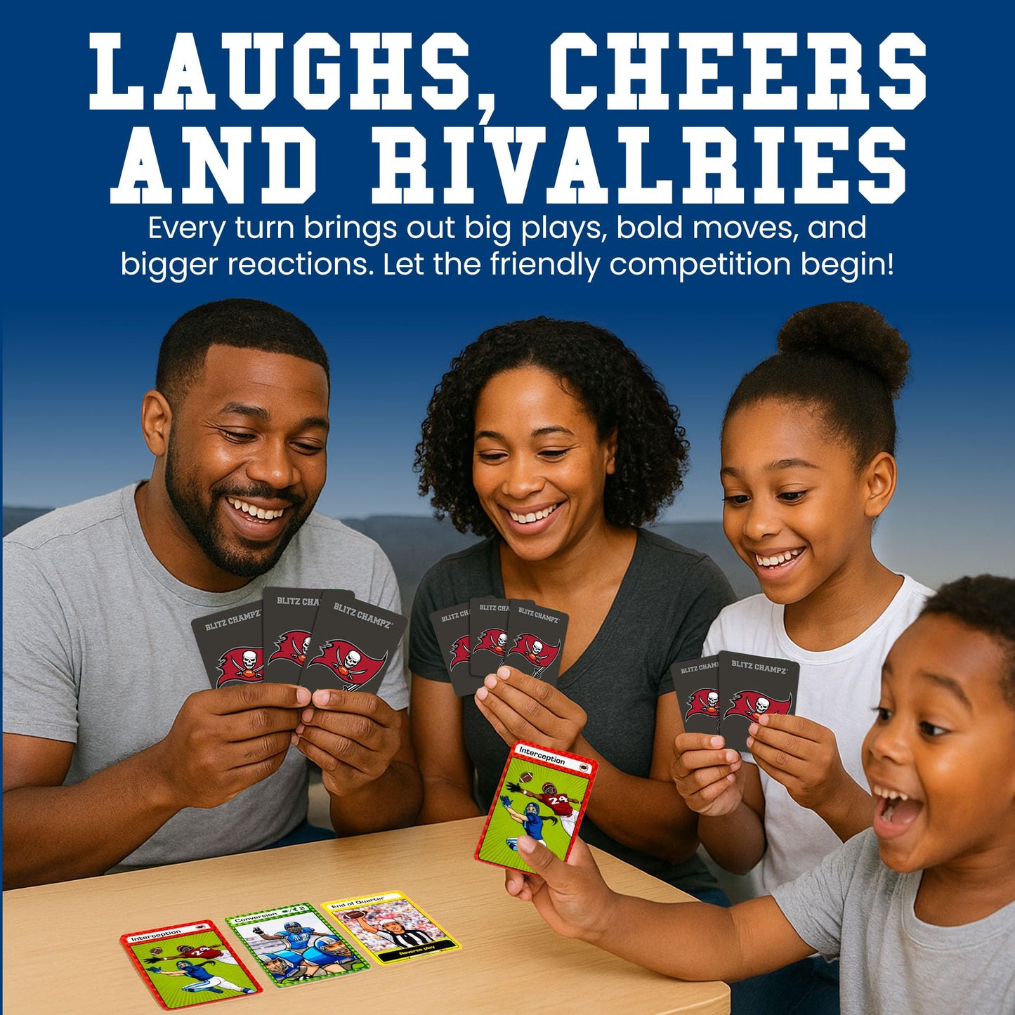 Blitz Champz Tampa Bay Buccaneers - Official NFL Playing Cards & Buccaneers Gifts for Men & Women, Fun Travel Card Games for Adu