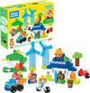 Mega BLOKS Toddler Blocks Toy Set - Green Town Eco House, 88 Pieces, 4 Figures, Plastic, Ages 1+