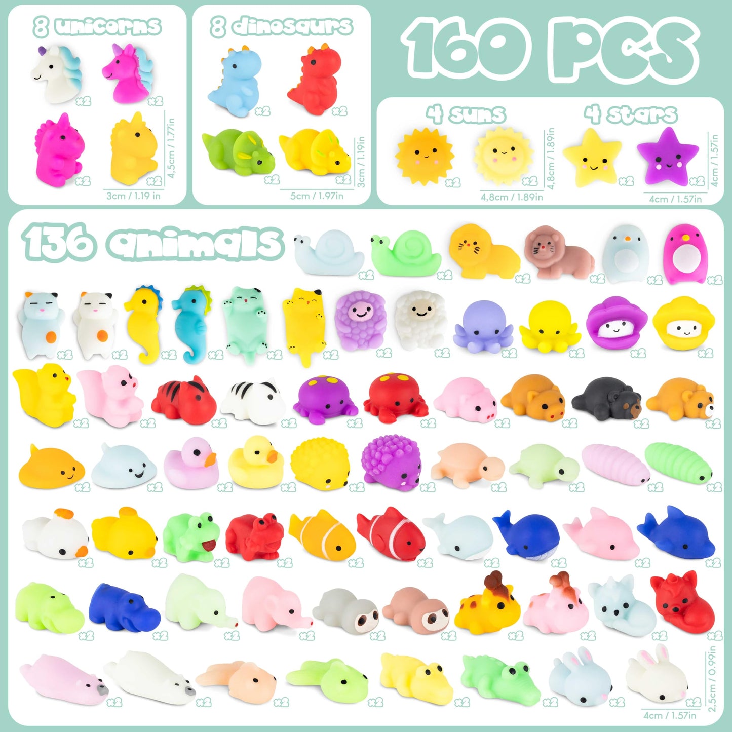 Bonnyco Mochi Squishy Toys Bulk For Party Favors For Kids Pack 160 Goodie Bags Stuffers For Kids, Kids Party Favors, Squishy Fidget Toys | Mini Toys, Pinata Stuffers, Birthday Boys Girls Kawaii